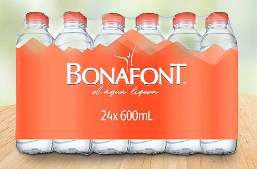 Agua natural Bonafont 600ml x24